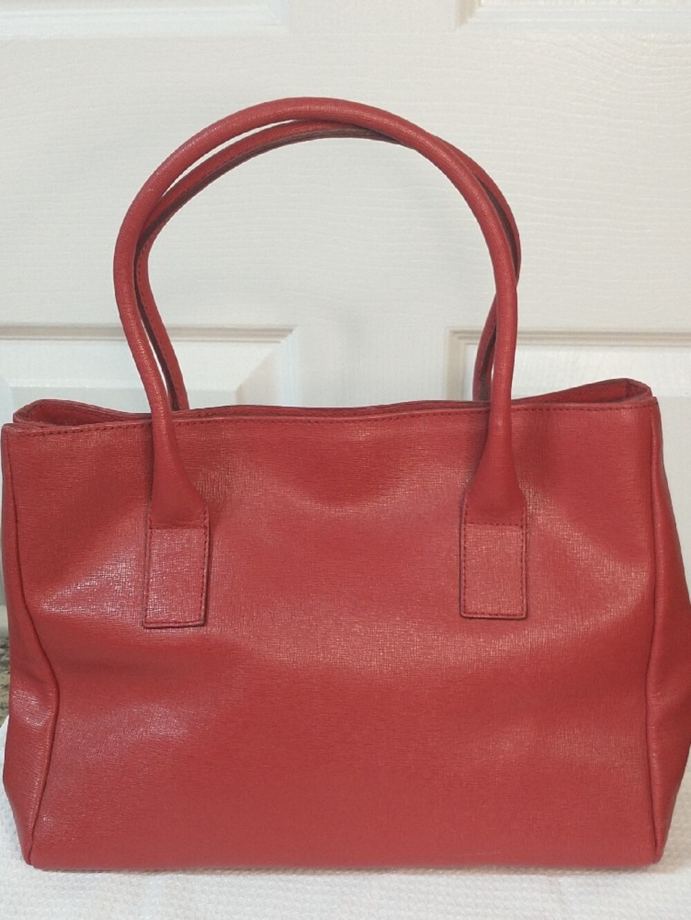 Furla Red Saffiano Leather Women's  Tote Bag Excellent Condition - Picture 2 of 15
